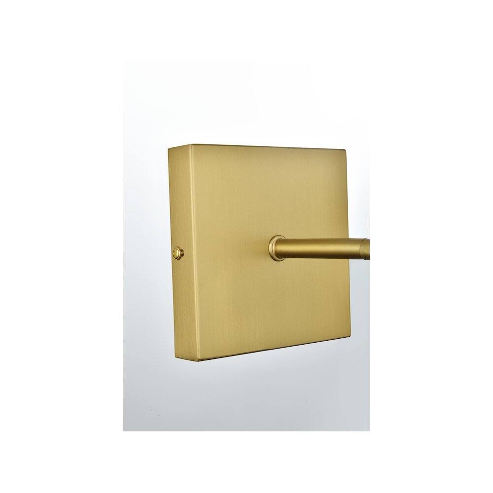 Alt View 1. Living District - Neri 6 Inch Wall Sconce White Shade in Satin Gold - Satin Gold And White.