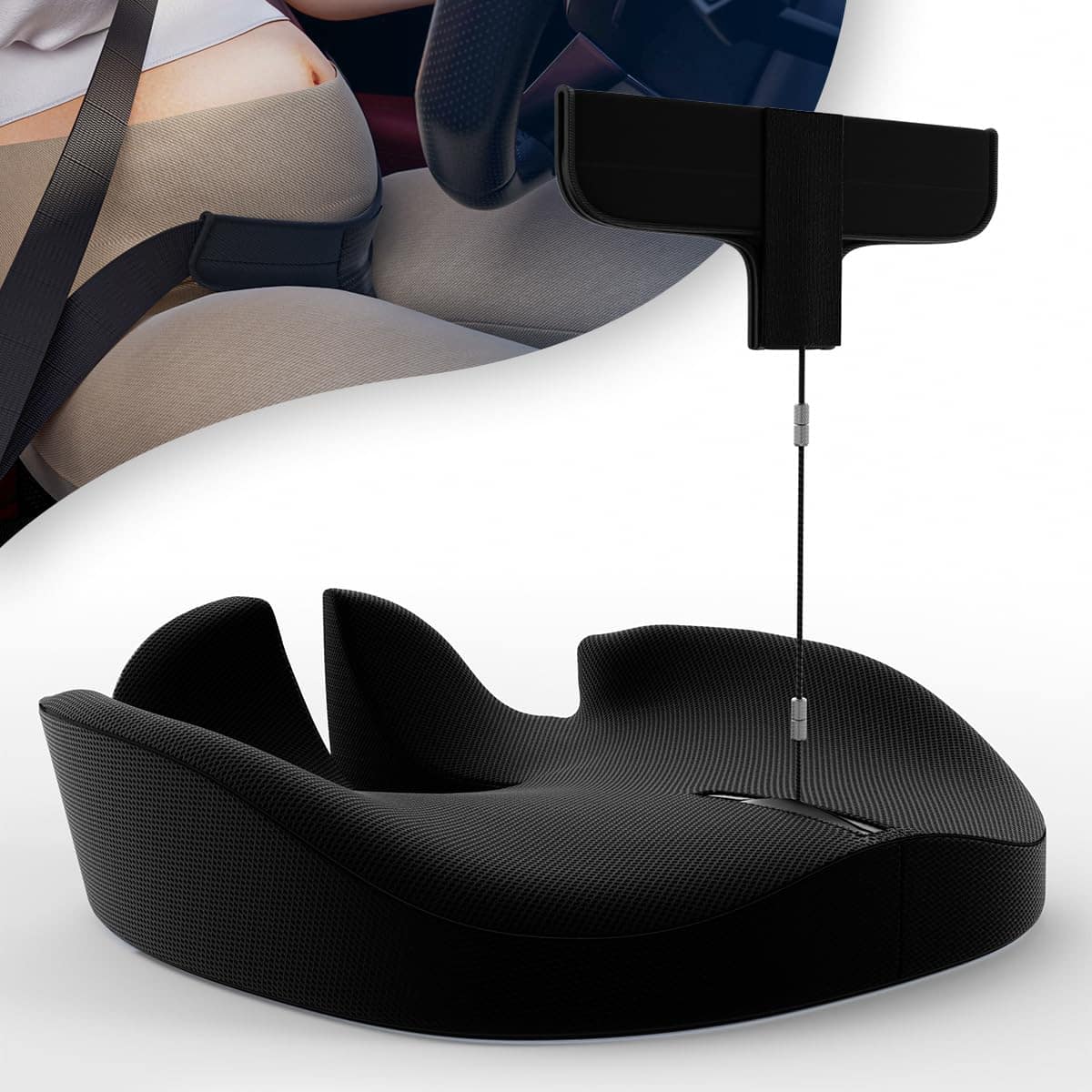 Hirose Alice - Car Seat Cushion For Drivers And Passengers - Pending Nhtsa Recommended Of Belly Easy To Set Up Memory Foam - Default