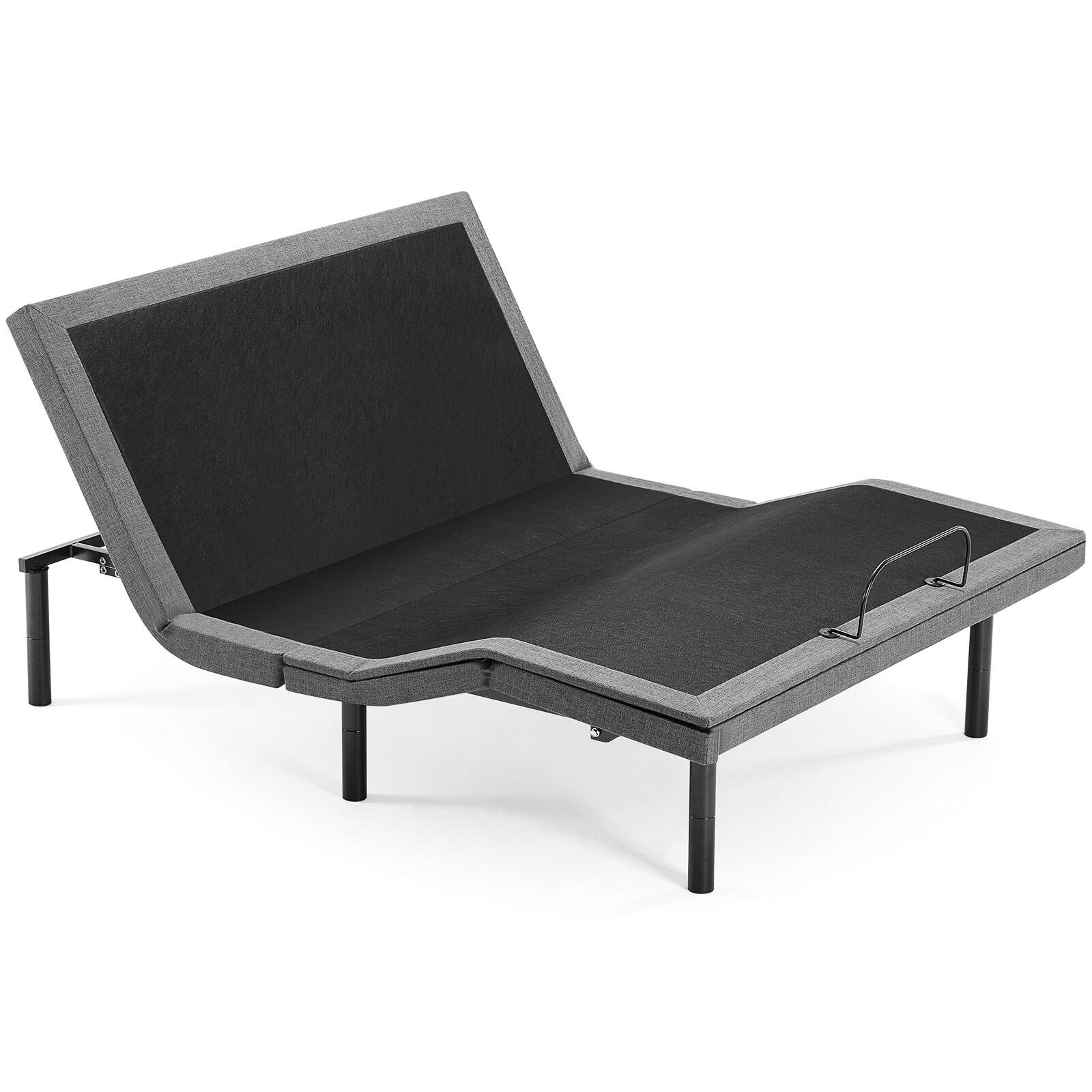 Angle. AENKYO - Queen Size Electric Bed Frame with Wireless Remote Adjustable Head and Foot Incline - black.
