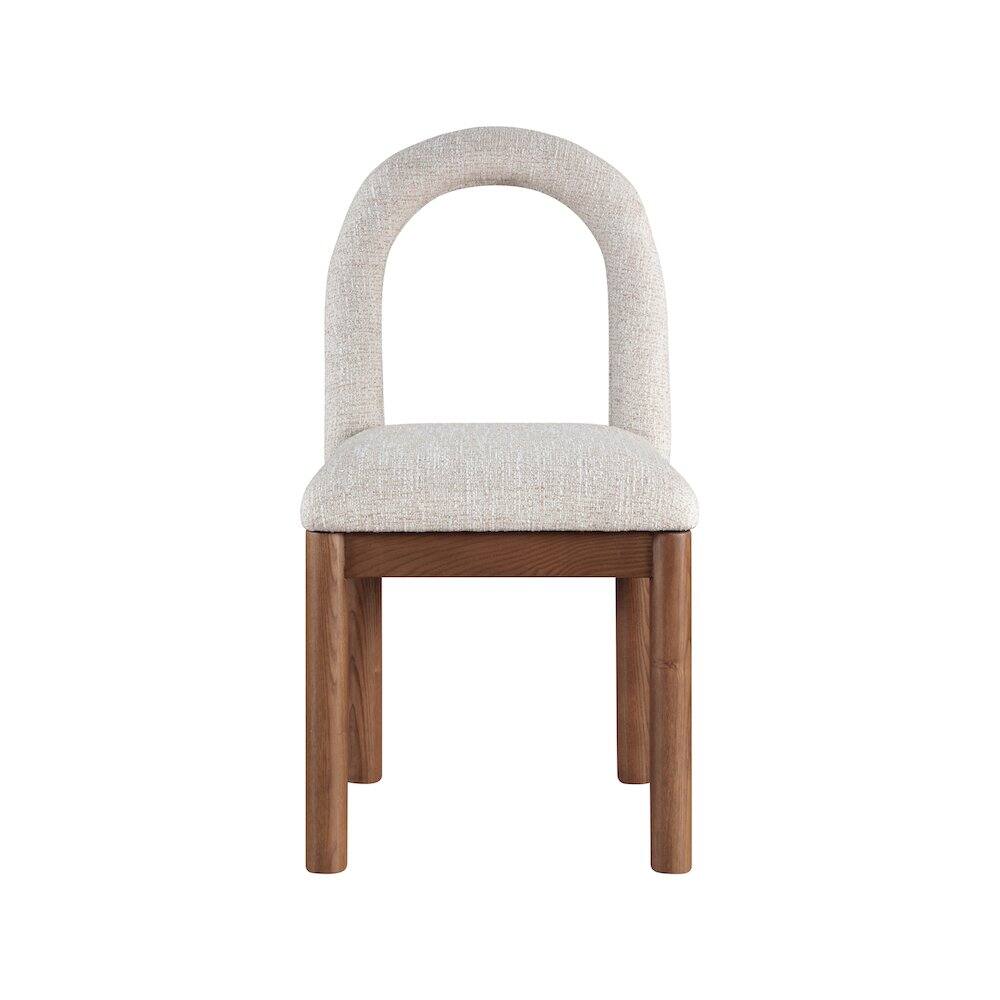 Alt View 2. Meridian Furniture - Conrad Beige Linen Textured Fabric Dining Chair - Beige.
