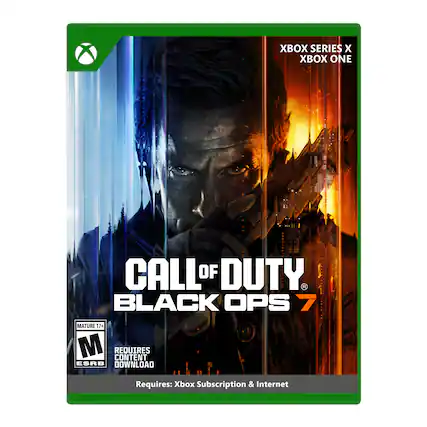 XBOX SERIES X
XBOX ONE
CALL OF DUTY
BLACK OPS 7
MATURE 17+
M
REQUIRES CONTENT
ESRB DOWNLOAD
Requires: Xbox Subscription & Internet - M (Mature 17+)