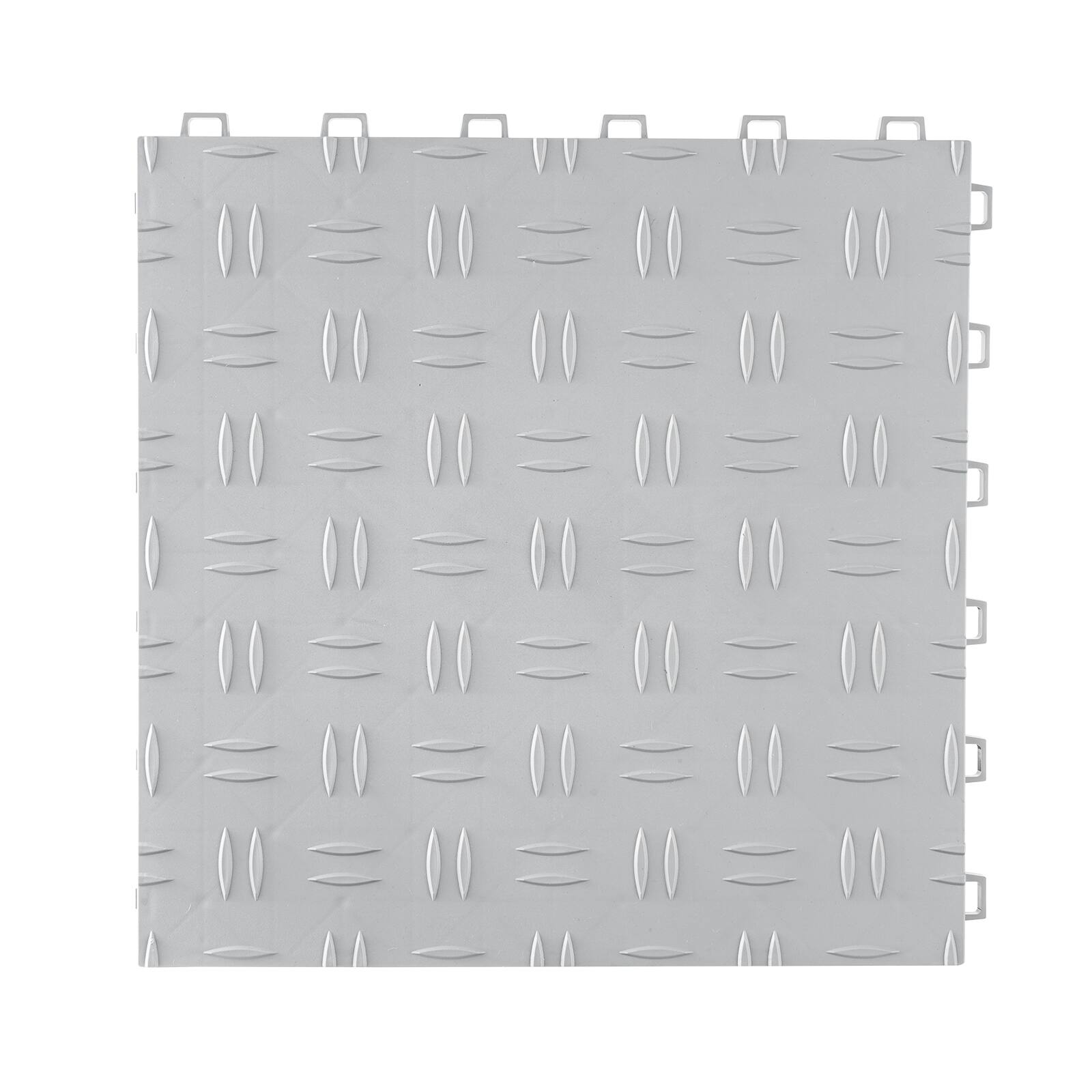 Alt View 5. VEVOR - Garage Tiles Interlocking, 12 x 12 x 0.53 inch 50 Pack Garage Floor Covering Tiles, Non-Slip Double-Sided Texture Garage - Silver.