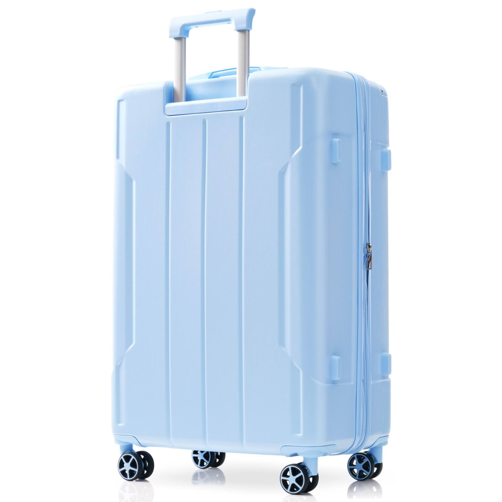Alt View 9. Loheer - Loheer 24 Inch Checked Luggage Expandable Hardshell Suitcase with Spinner Wheels Skyblue - Sky Blue.