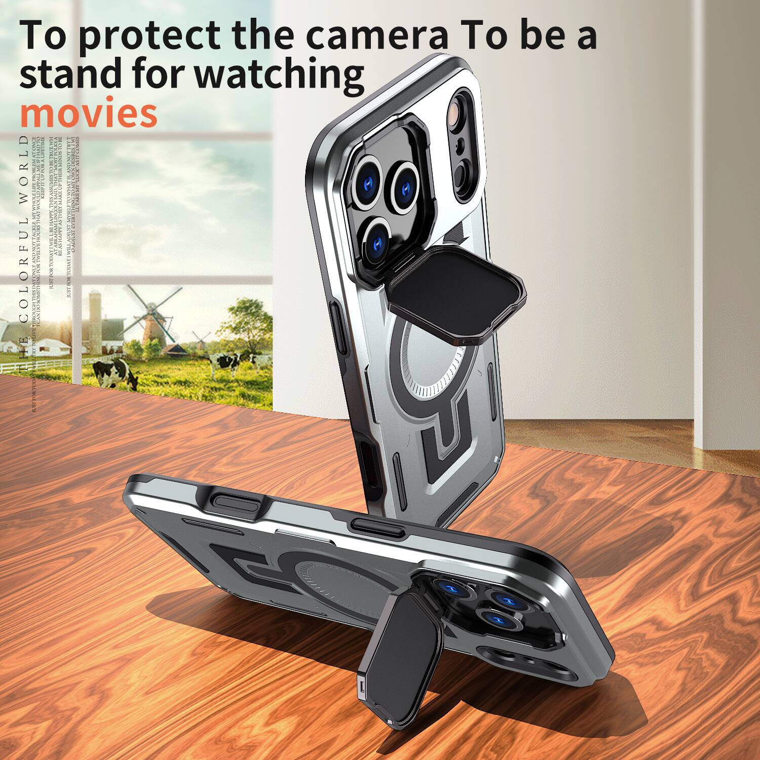 To protect the camera To be a stand for watching movies