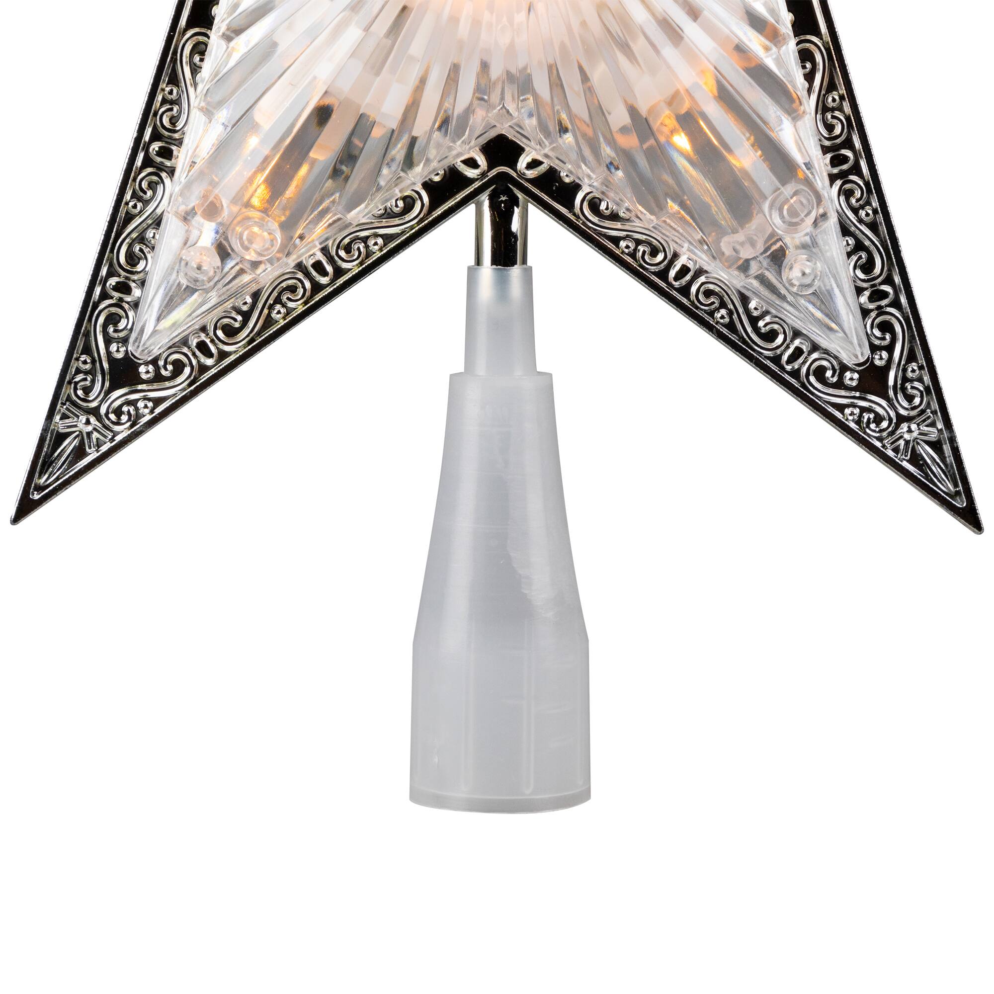 Alt View 5. Northlight - 9" Pre-Lit Silver and Clear Crystal 5 Point Star Christmas Tree Topper - Clear Lights - Silver.