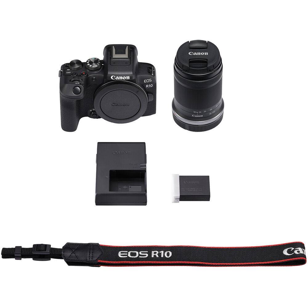 Canon EOS R10  
Canon EF-S 18-45mm f/4-5.6 IS STM  
Canon LP-E17 Battery  
Canon USB Cable  
EOS R10 Strap