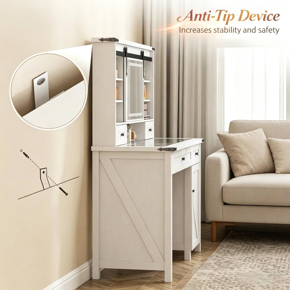 Anti-Tip Device  
Increases stability and safety