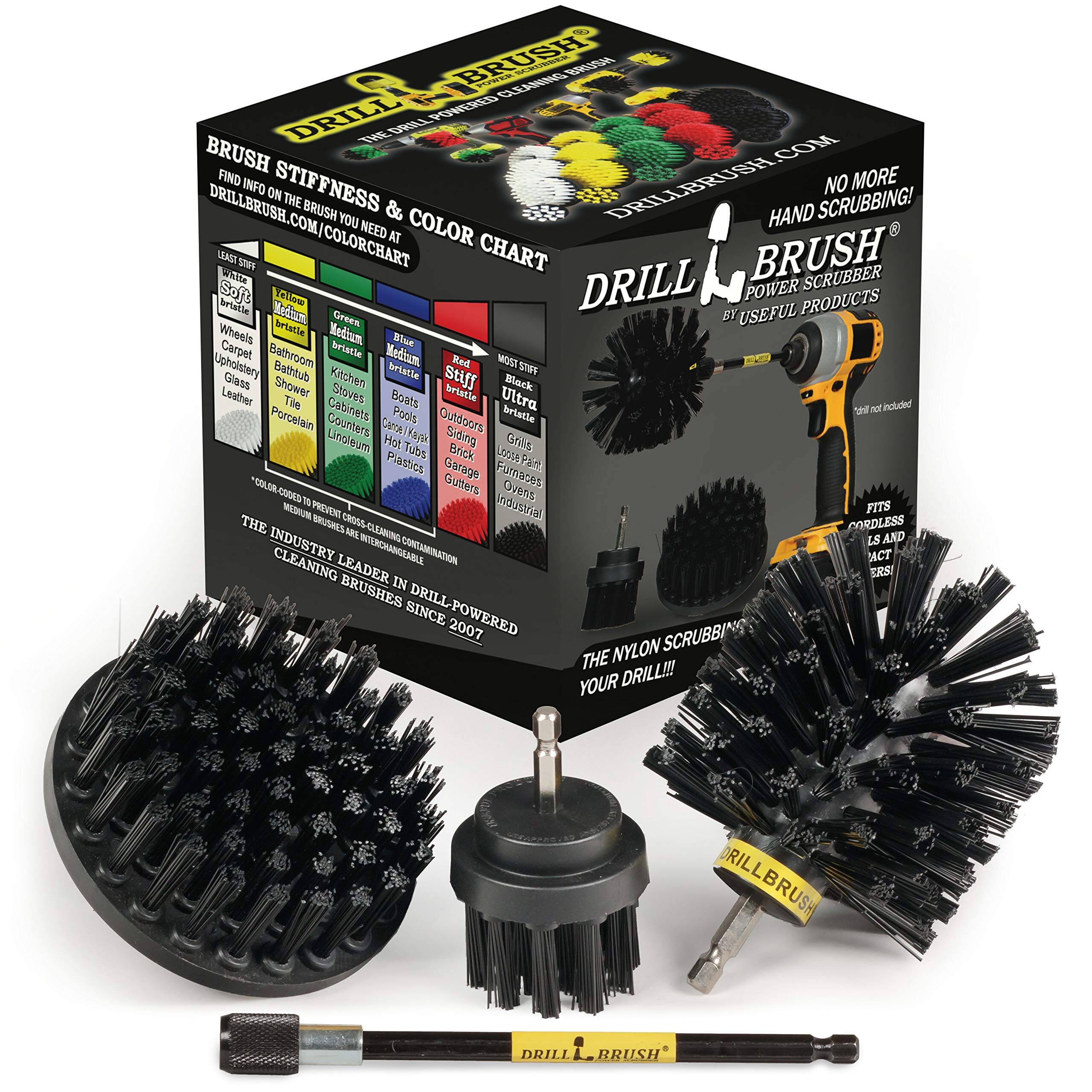 Drillbrush - BBQ Accessories - Grill Brush Cleaning Kit with Extension - Rust Remover-Wire Brush – Gas Grill Cleaner - BBQ Brush