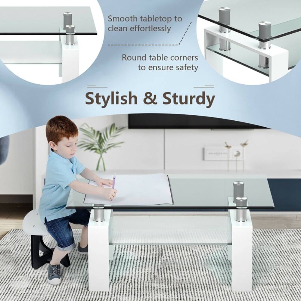 Smooth tabletop to clean effortlessly  
Round table corners to ensure safety  
Stylish & Sturdy