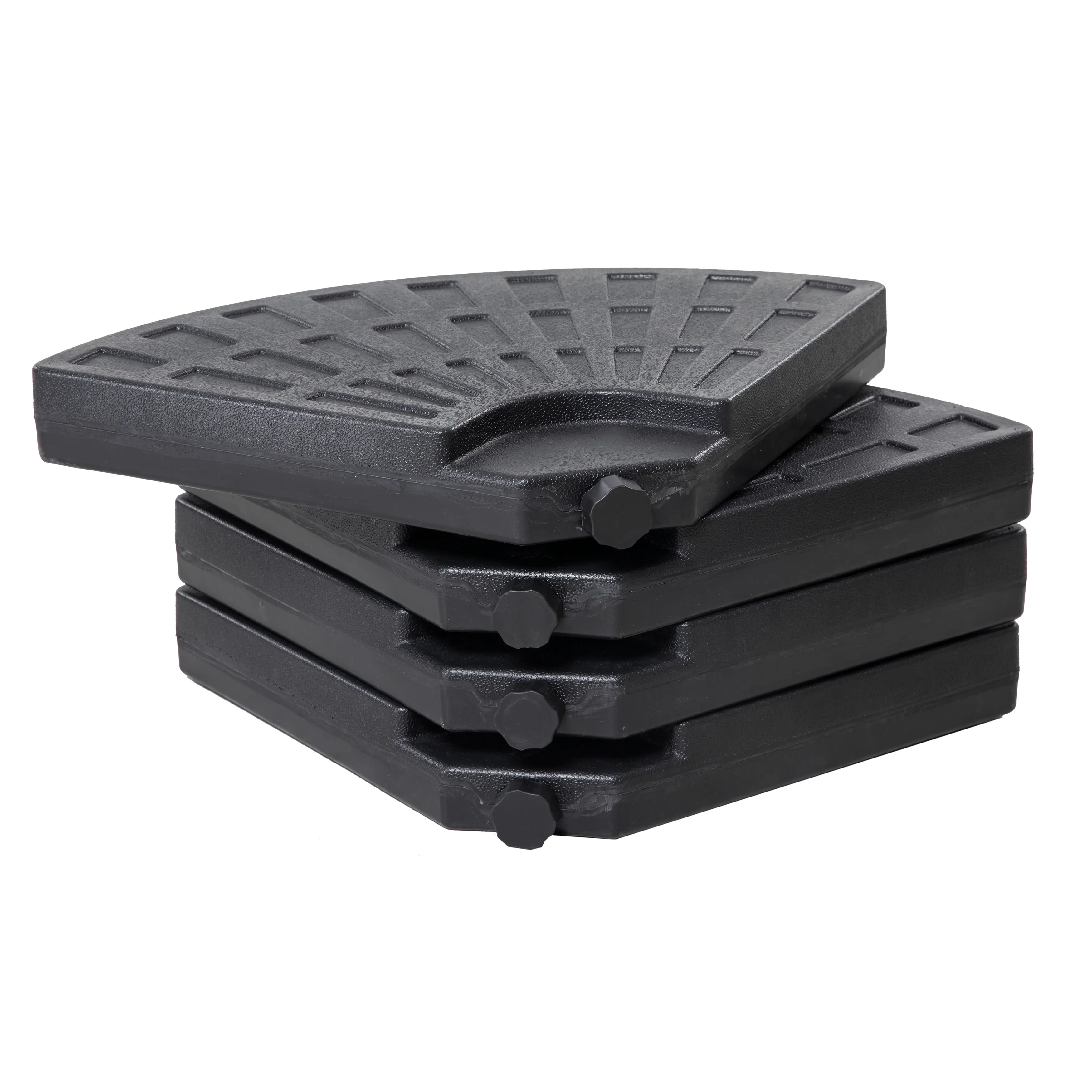 Angle. Nuu Garden - Outdoor 4-Piece 52L Fan-shaped Patio Umbrella Base, HDPE Plastic, Black - Black.