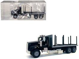 Kenworth T800 Stake Bed Truck 1/87 (HO) Plastic Model Car by Promotex - Black