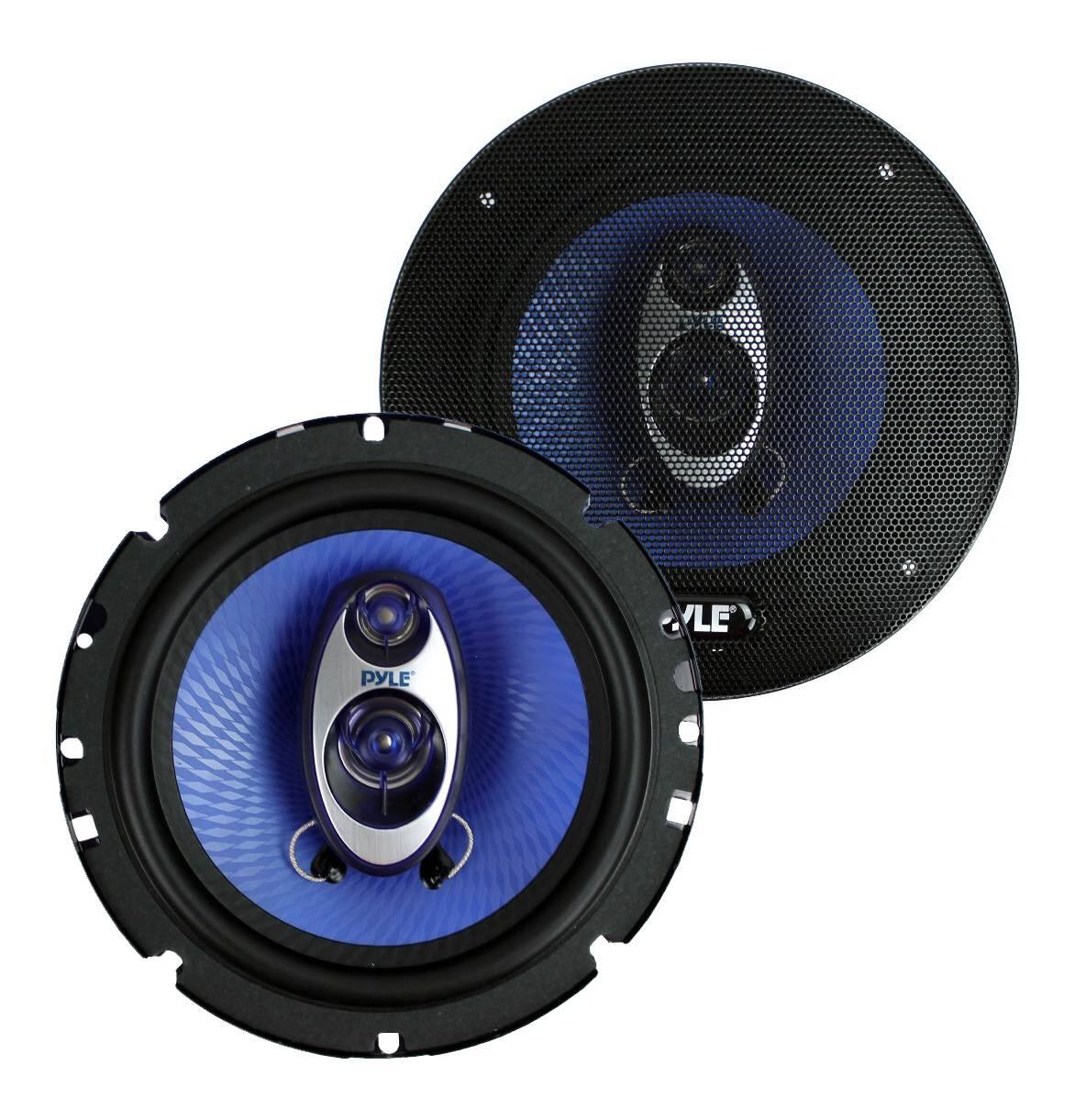 Alt View 4. Pyle - Pyle PL63BL 6.5" 720 Watt 3-Way Car Audio Coaxial Speakers Blue Stereo - Black.
