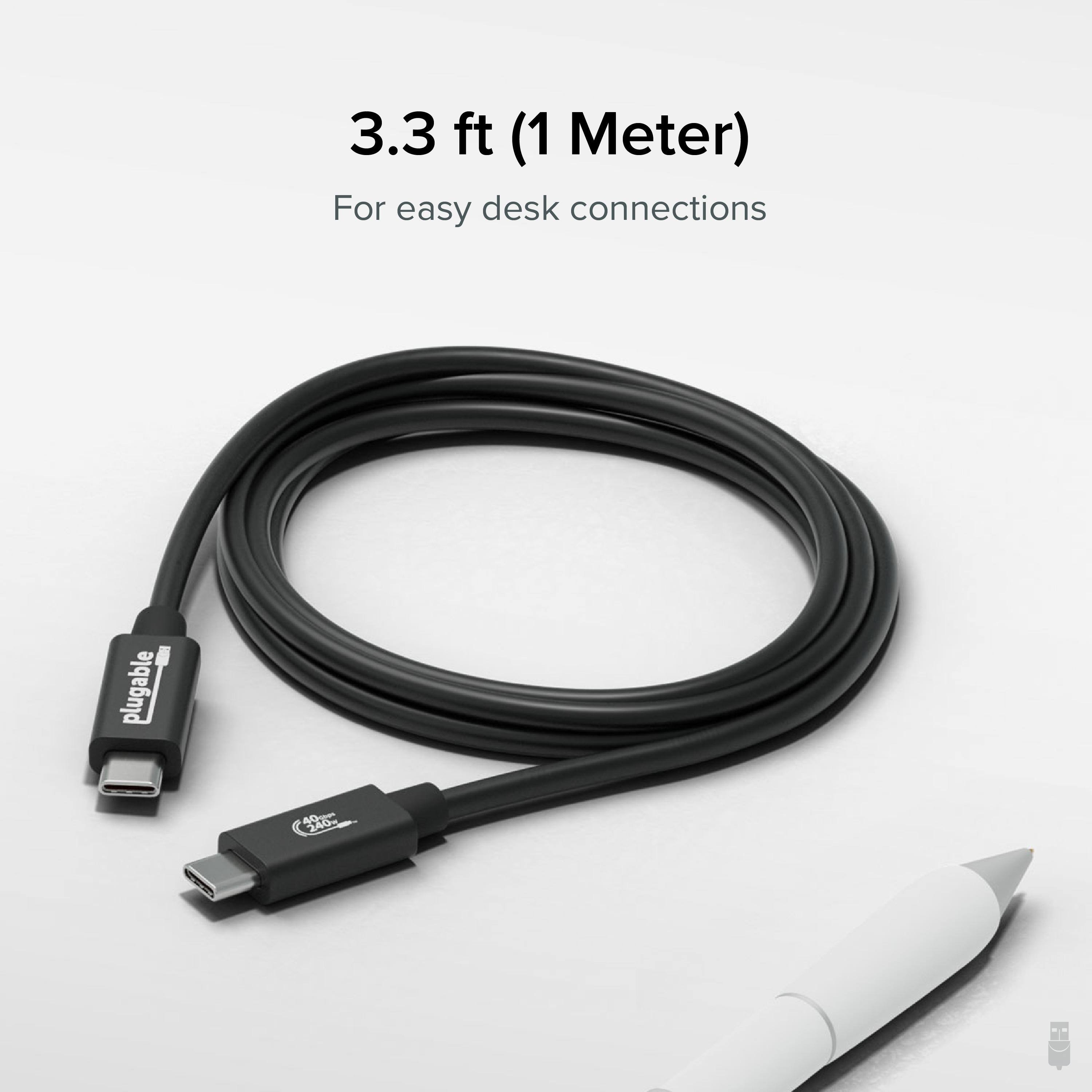 3.3 ft (1 Meter) For easy desk connections plugable 40 30"