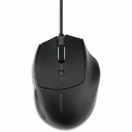 Front. Kensington - Kensington Pro Fit Ergo MY435 EQ Wired Mouse - PC, Mac - Mid Size Mouse - Optical - Cable - Black - USB Type C - 2400 - Black.