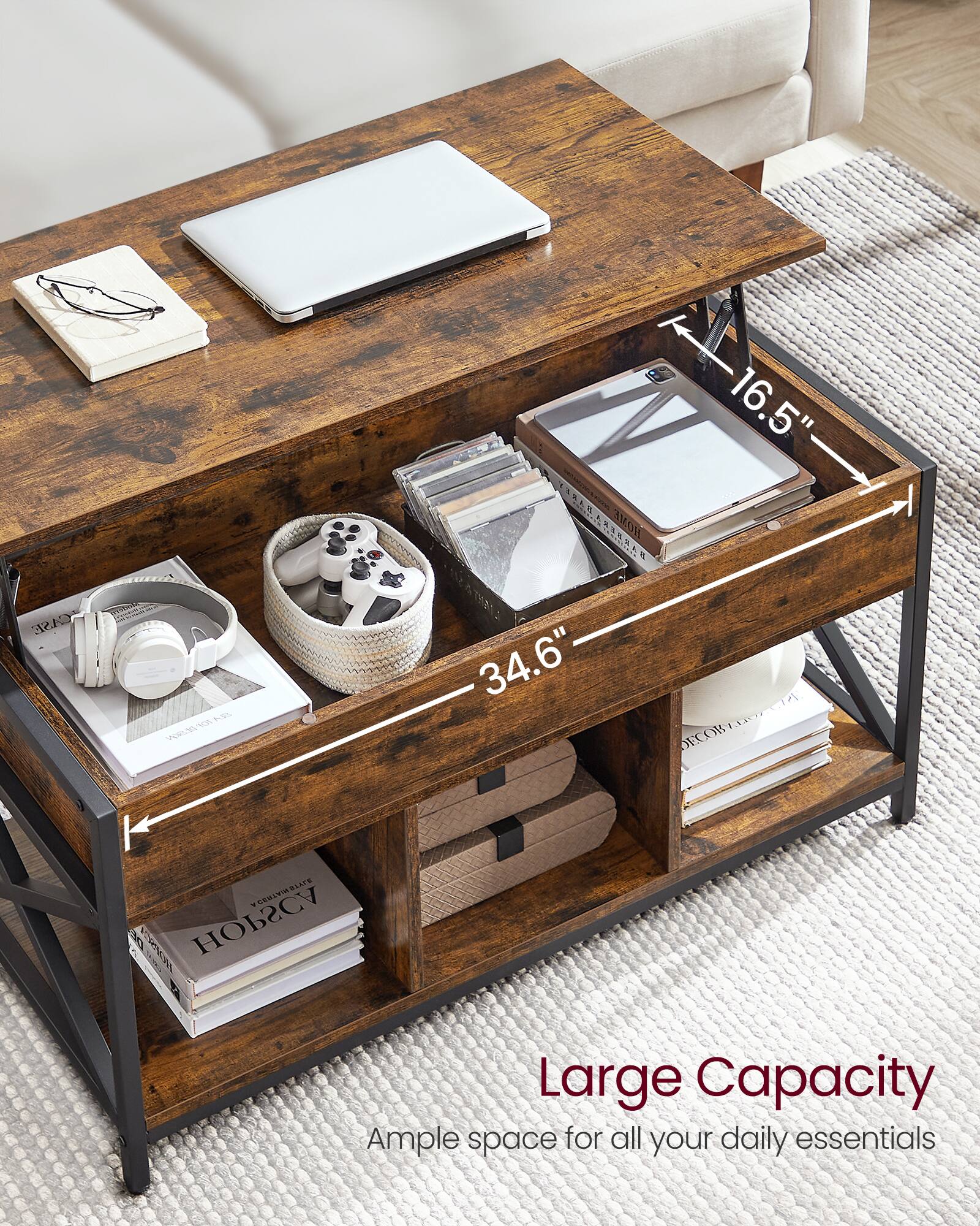 CASE U W WELEVN 16.5" NBRA HOME NHA a TR 34.6" OV CP LXACr OECO . CERIVIELATE HR HOPSCA

Large Capacity
Ample space for all your daily essentials