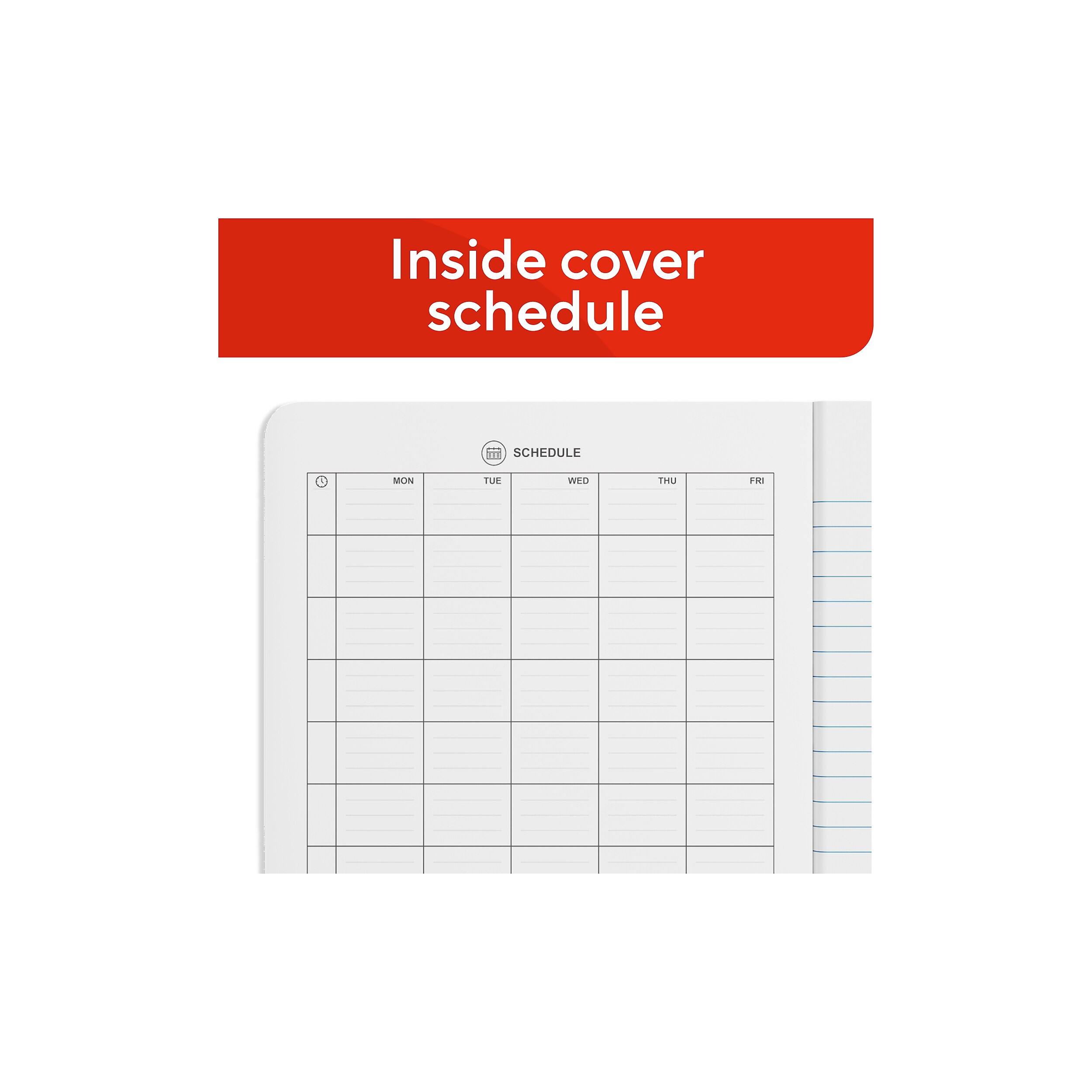 Inside cover schedule

SCHEDULE

MON TUE WED THU FRI