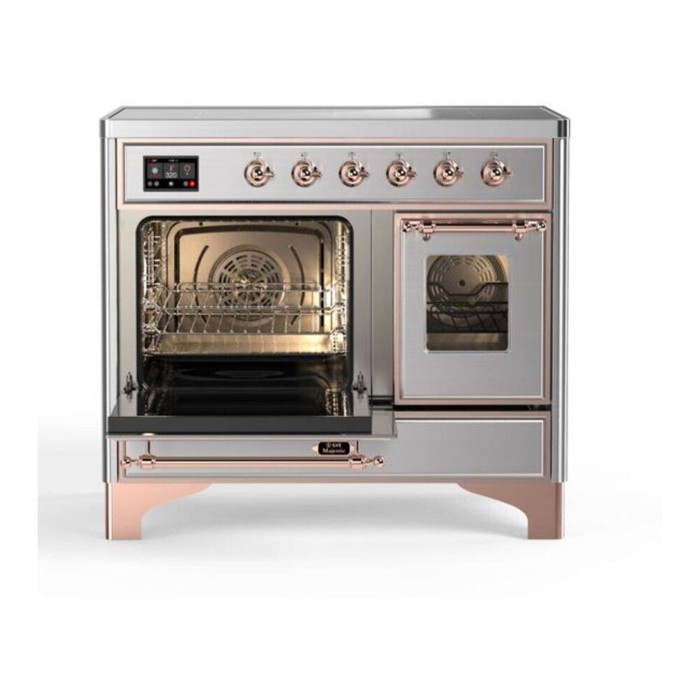Alt View 6. ILVE - ILVE Majestic II 40 inch Induction Range with 6 Elements (Stainless Steel, Copper Trim) - Stainless Steel.