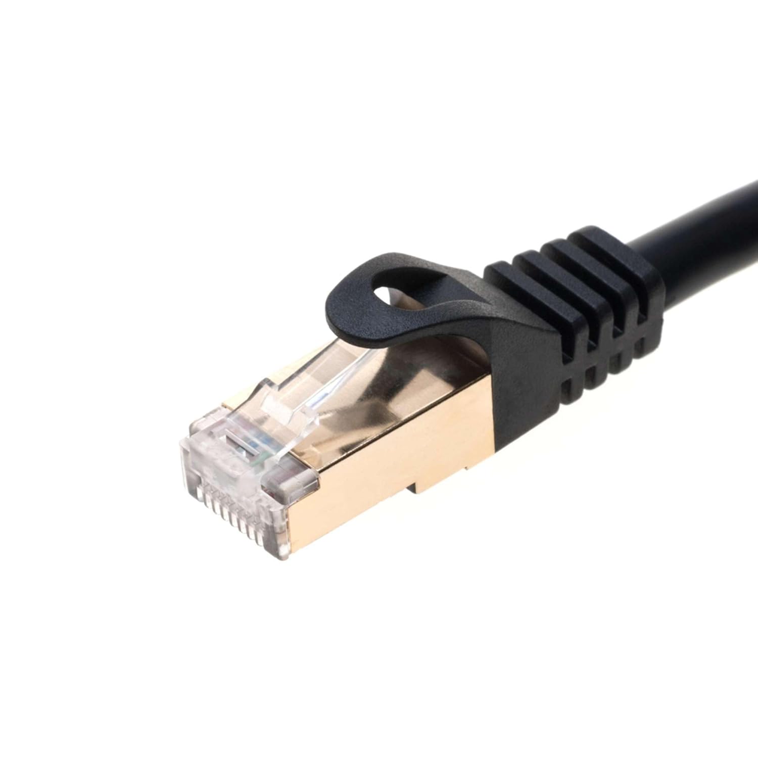 Angle. Cables Direct Online - Cat7 S/FTP Copper Ethernet Cable 10Gbps 600MHz Shielded RJ45 LAN Patch Cord for Gaming, Streaming & Networking, 200ft - Black.
