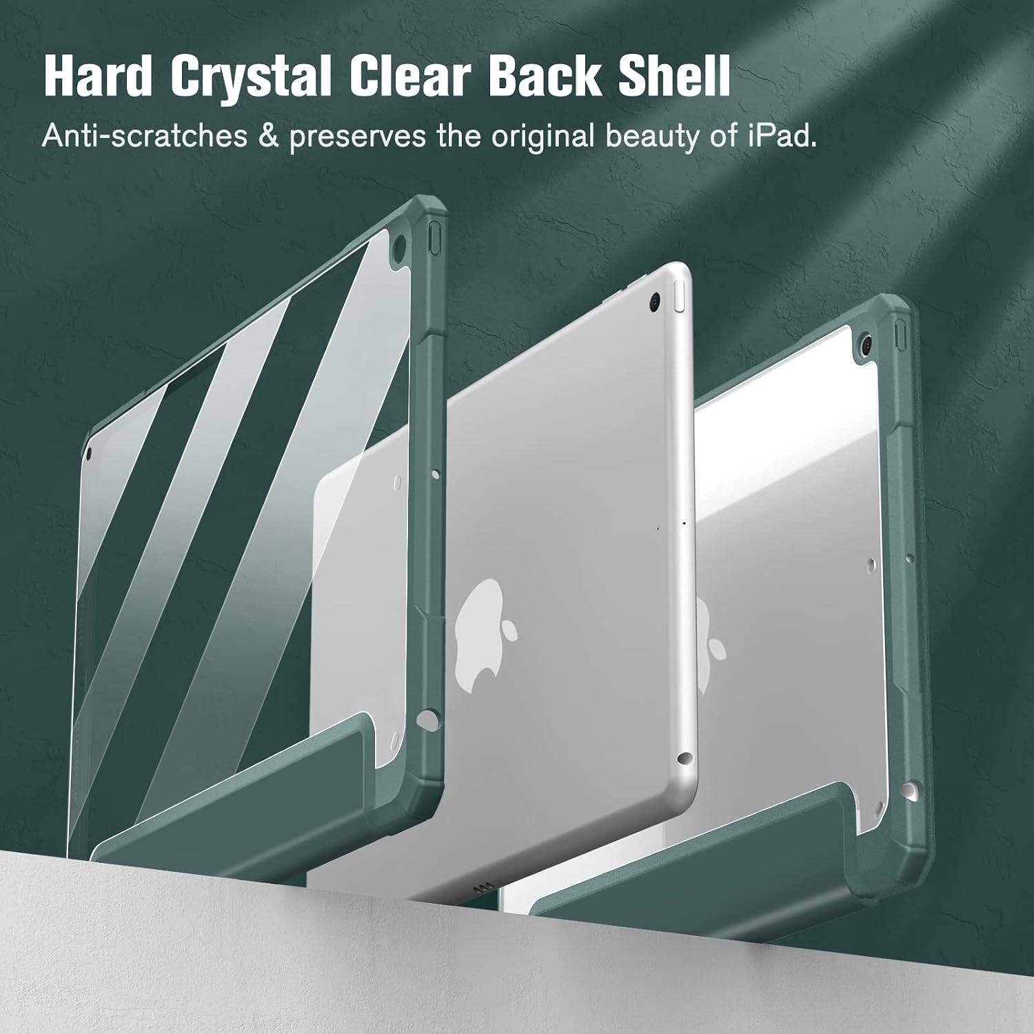 Hard Crystal Clear Back Shell  
Anti-scratches & preserves the original beauty of iPad.
