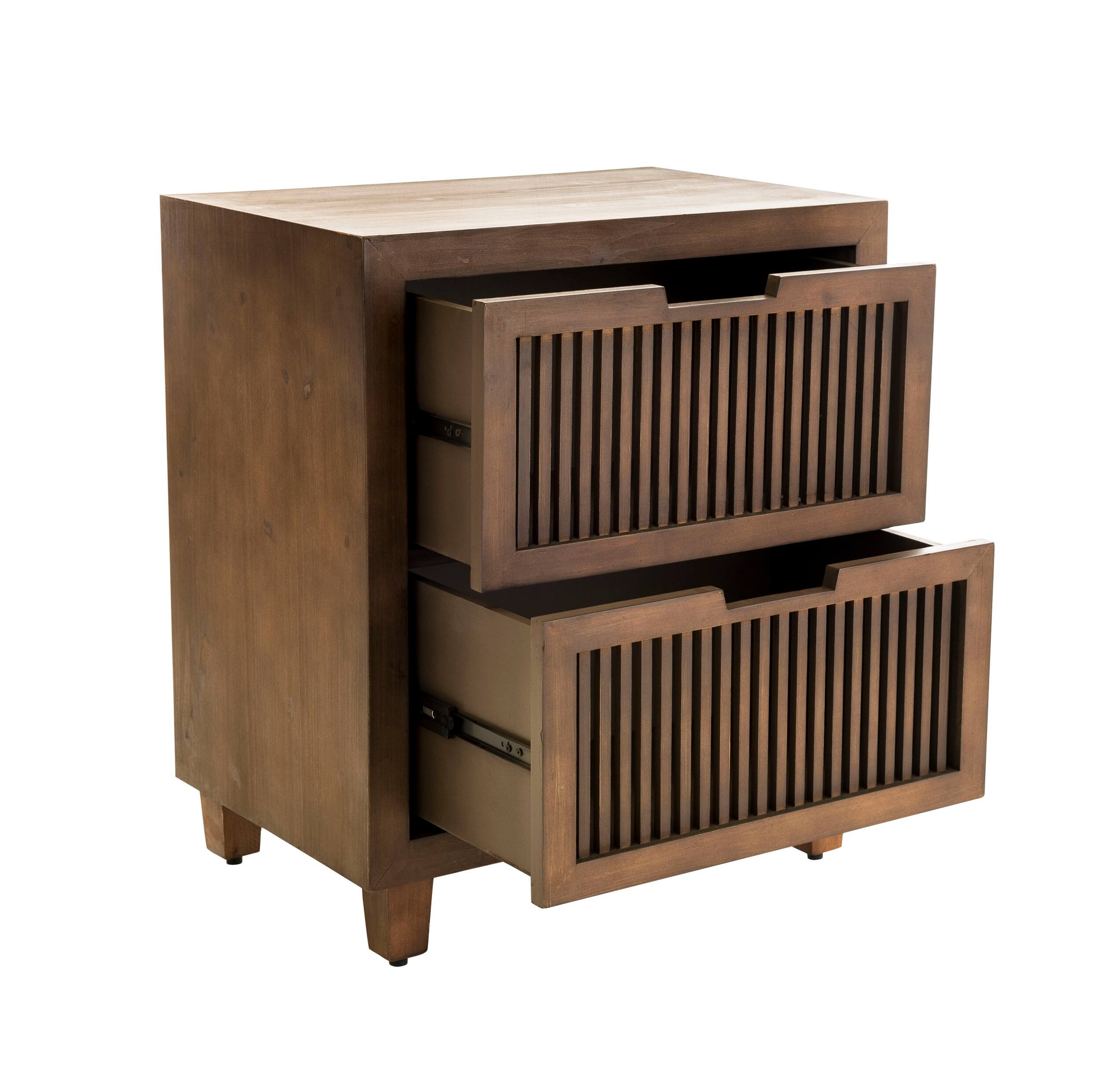 Alt View 15. Adore Decor - Sawyer 2-Drawer Cabinet - Brown.