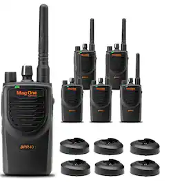 Motorola Solutions - 6 x Motorola BPR40 Mag One Series 4W 8-Channel UHF Two-Way Radio - Bundle - Black