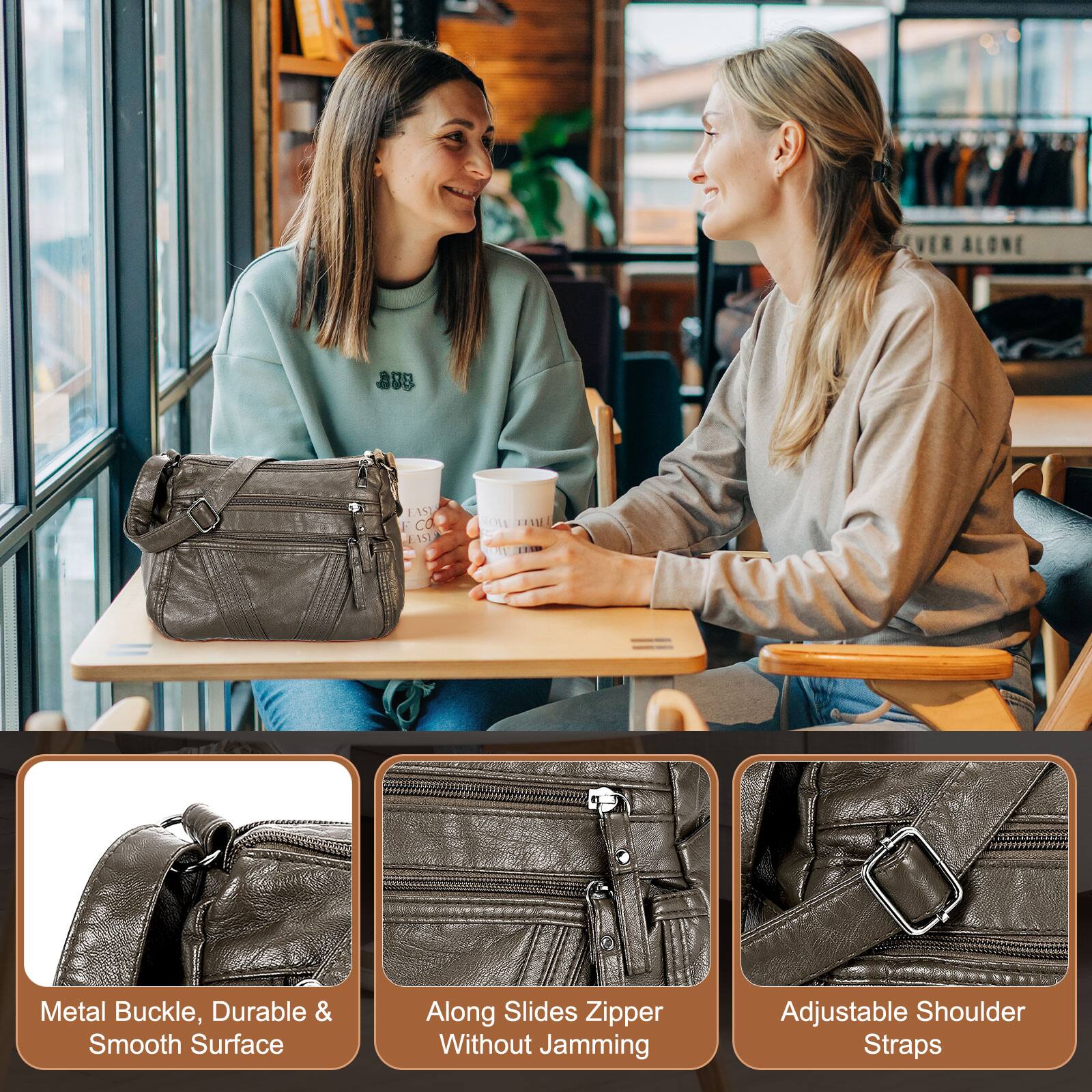 a8 LAST CO RIA Metal Buckle, Durable & Smooth Surface Along Slides Zipper Without Jamming Adjustable Shoulder Straps

Metal Buckle, Durable & Smooth Surface

Along Slides Zipper Without Jamming

Adjustable Shoulder Straps