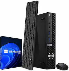 Dell - Refurbished Excellent - OptiPlex 3080 Tiny Desktop Computer PC | Intel i5-10th | 16GB RAM | 512GB NVMe | Wireless KB & M | Wi Fi |Win11 - Black