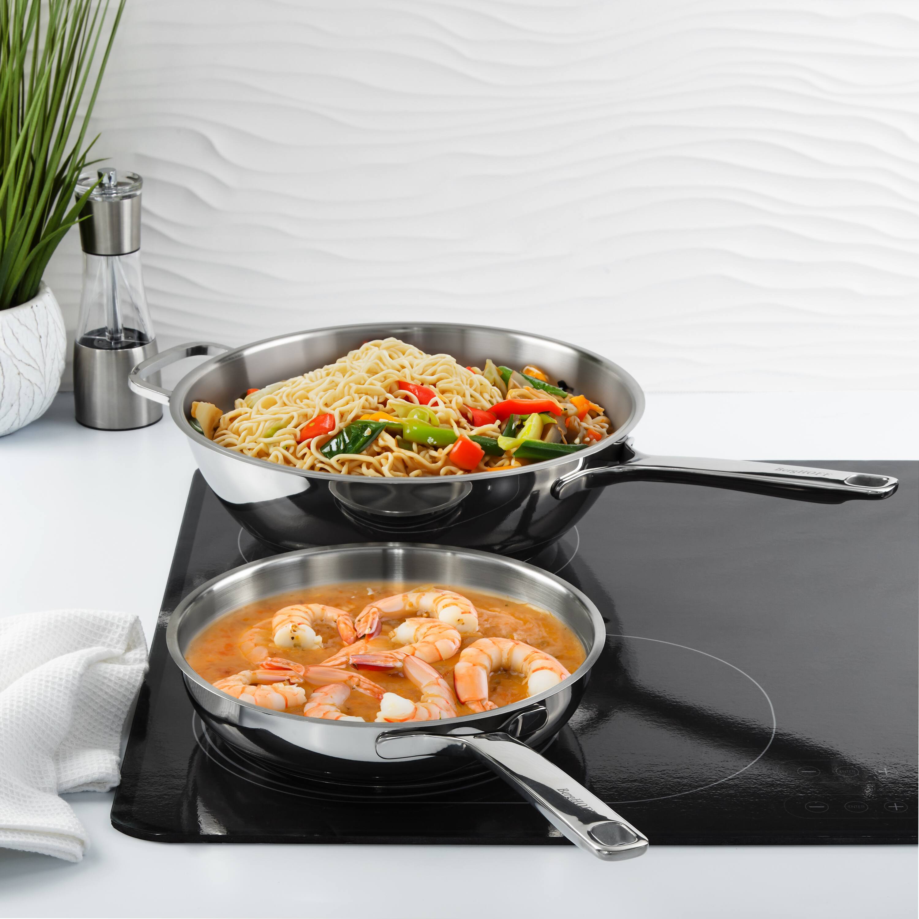 Back. BergHOFF - BergHOFF DiNA Helix Recycled 18/10 Stainless Steel Fry Pan, 9.5" - Silver.