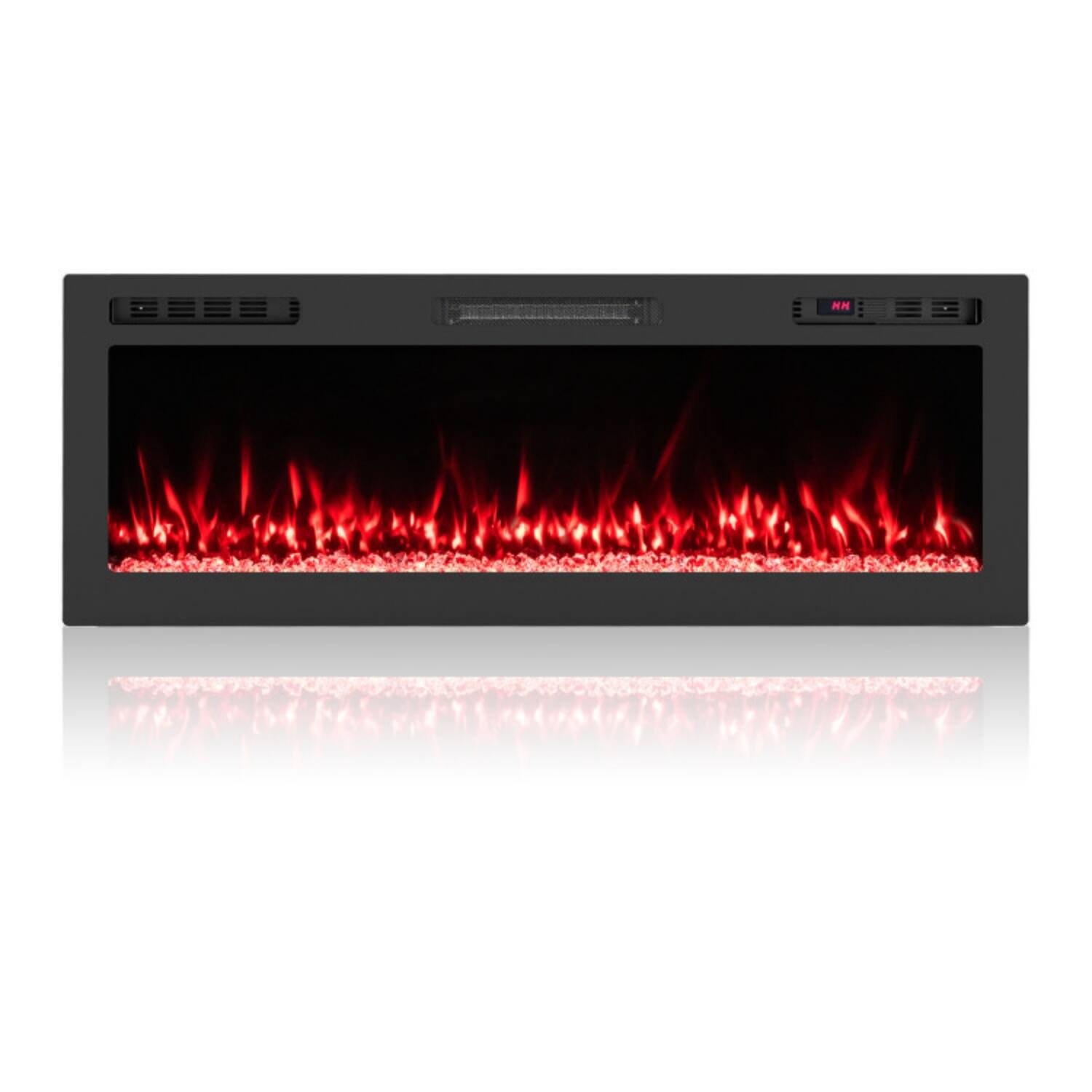 Alt View 5. LUCKY ONE - 50 Inch Smart WiFi Wall Mounted/Recessed Electric Fireplace with 12 Colors - Black.