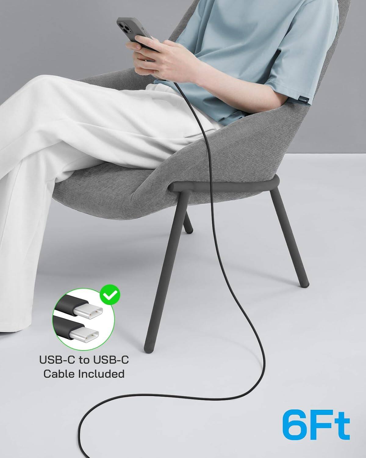 USB-C to USB-C Cable Included  
6Ft
