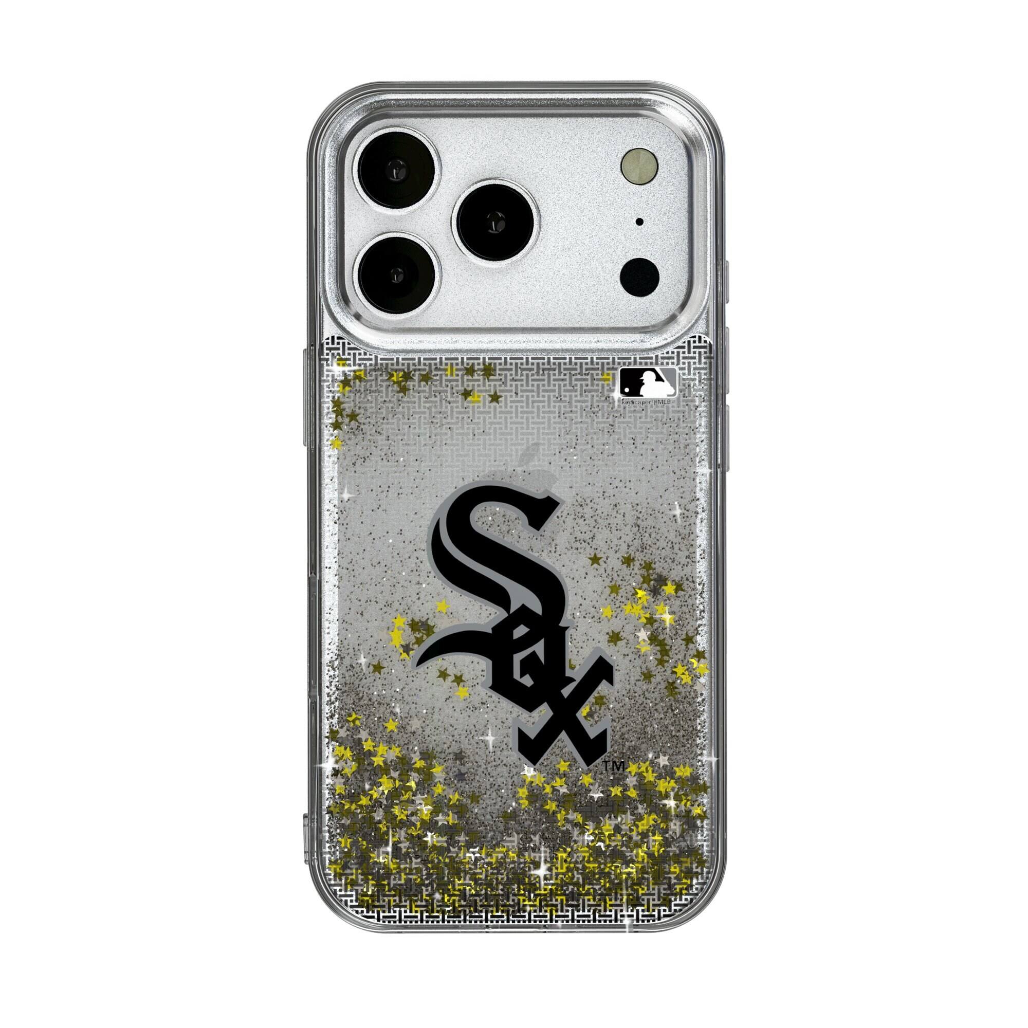 Front. Keyscaper - Chicago White Sox Linen Logo iPhone Glitter Case - 13 - Multicolor.
