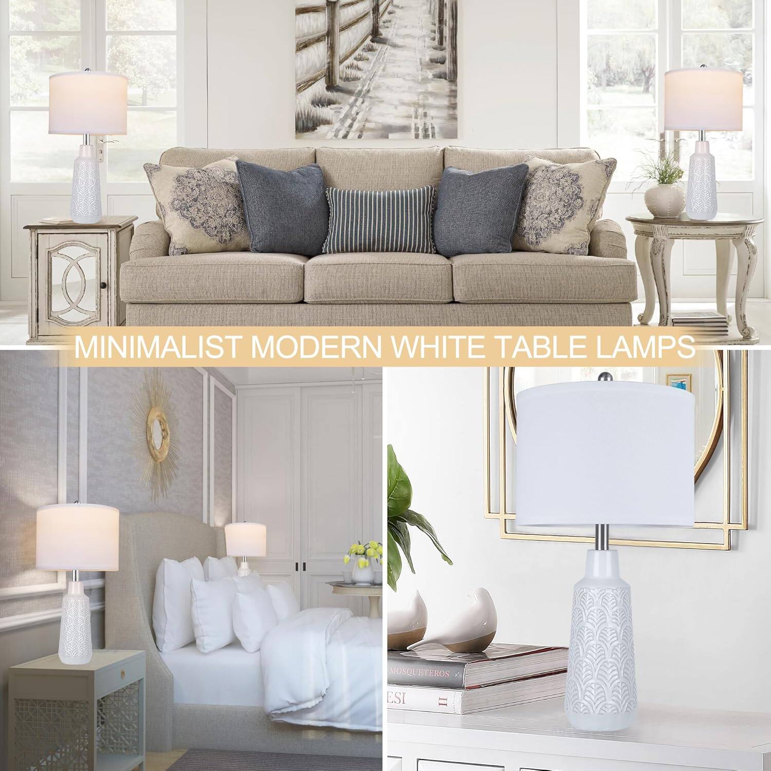 MINIMALIST MODERN WHITE TABLE LAMPS