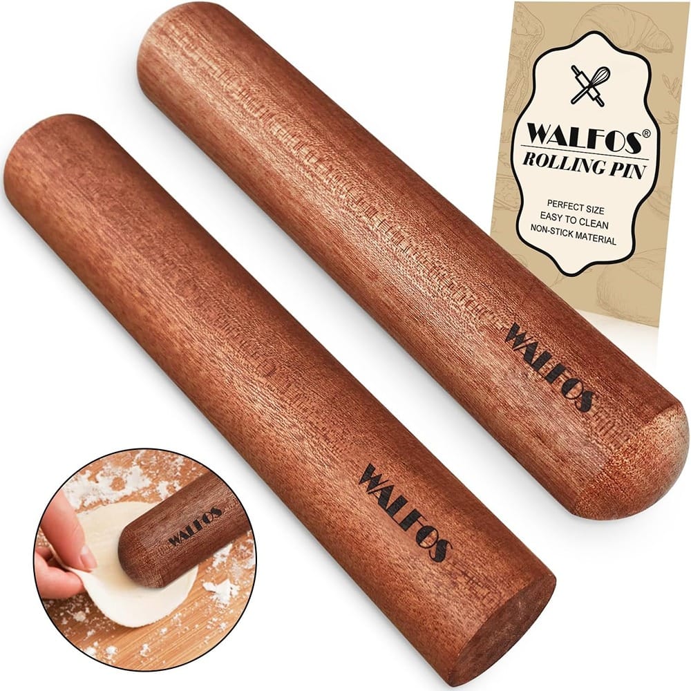 PARKER SLATER - Mini Wooden Rolling Pin 8in – Natural, No Coating, Baking Dough Roller