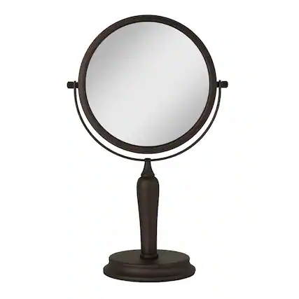 Front. Zadro - Anaheim, Makeup Mirror with 5X/1X Magnifications & Swiveling Head - Oil Rubbed Bronze.