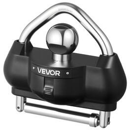 VEVOR - Trailer Hitch Lock, Fits for 1-7/8 in, 2 in, 2-5/16 in Couplers, Heavy-Duty Anti-Theft Trailer Ball Lock with 3 Keys - Black, silver