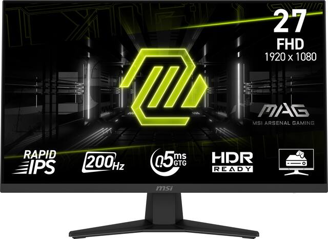 MSI - MAG 274F 27" FHD Rapid IPS 200Hz 0.5ms Gaming Monitor with FreeSync and HDR Ready (HDMI, DisplayPort) - Black