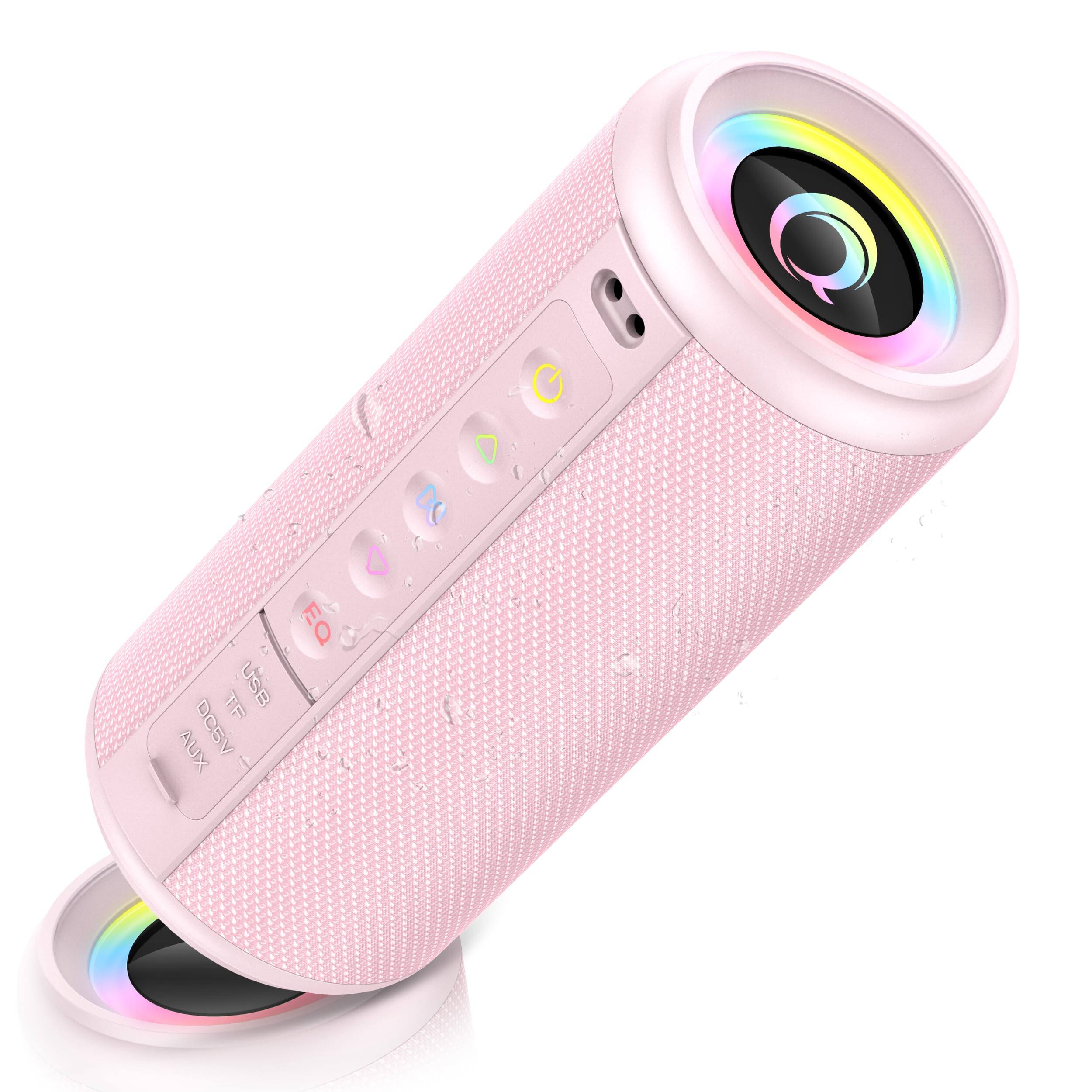 Dazzed Corner - Portable Bluetooth Speaker with 20W HD Loud Stereo Sound - Pink