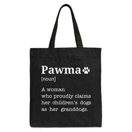 OrnamentallyYou - Pawma Definition Canvas Tote Bag, Funny Dog Lovers Mom Gift Shopper - Black