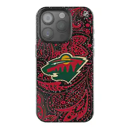 Keyscaper - NHL - Minnesota Wild Paisley Bling iPhone Case - 14 - Black