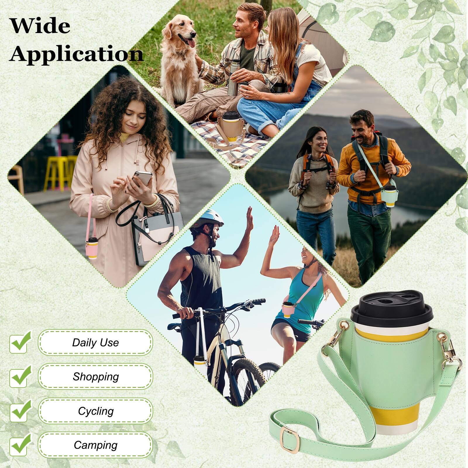 Wide Application

- Daily Use
- Shopping
- Cycling
- Camping