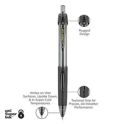 TAMK POWER  
Rugged Design  
Writes on Wet Surfaces, Upside Down, & In Super-Cold Temperatures  
uni Super Ink™  
Textured Grip for Precise, All-Weather Performance
