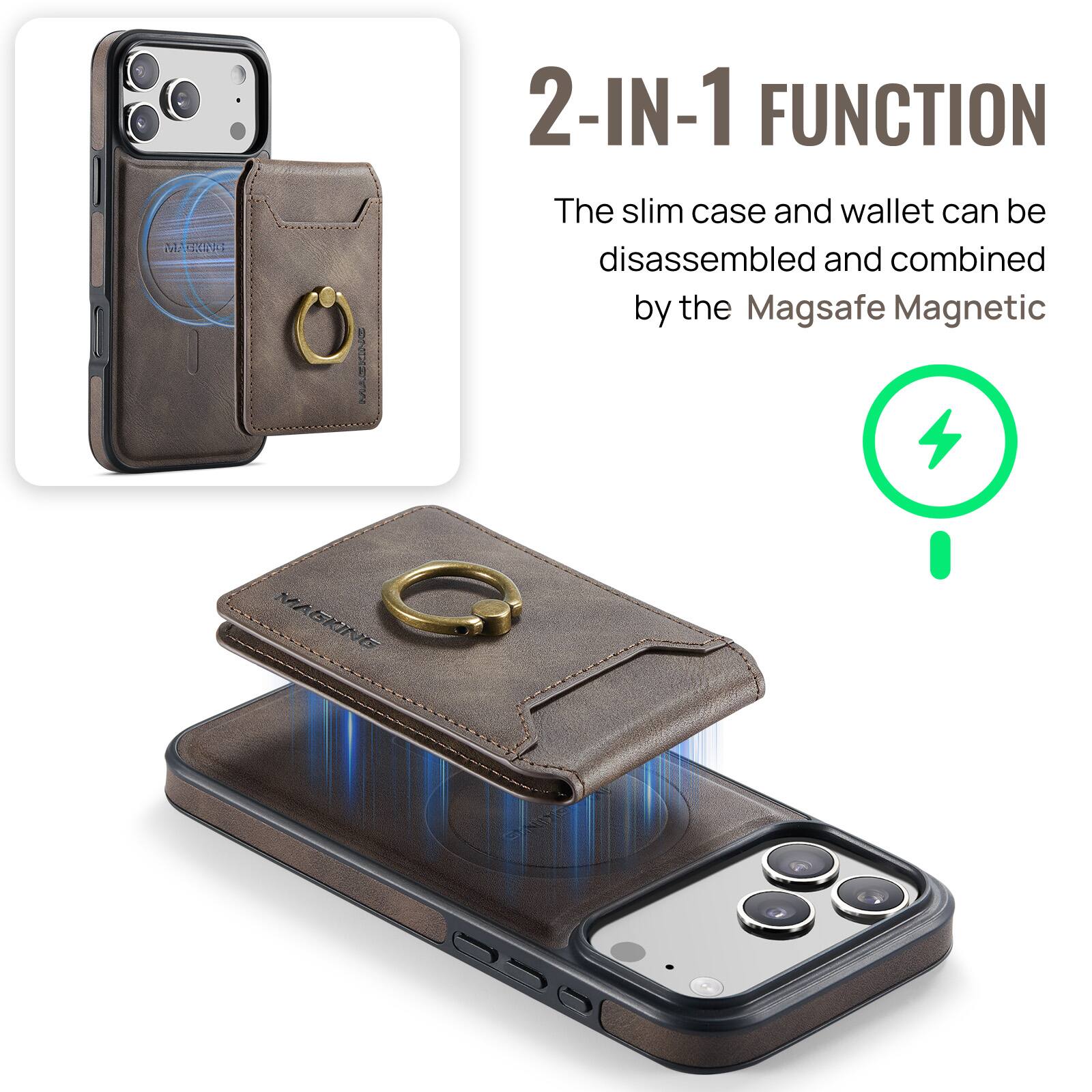M CALA | Mu

2-IN-1 FUNCTION

The slim case and wallet can be disassembled and combined by the Magsafe Magnetic