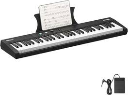 GARVEE - 61-Key Semi-Weighted Keyboard Piano, Portable Digital Piano for Beginners and Pros, Electronic Music Keyboard