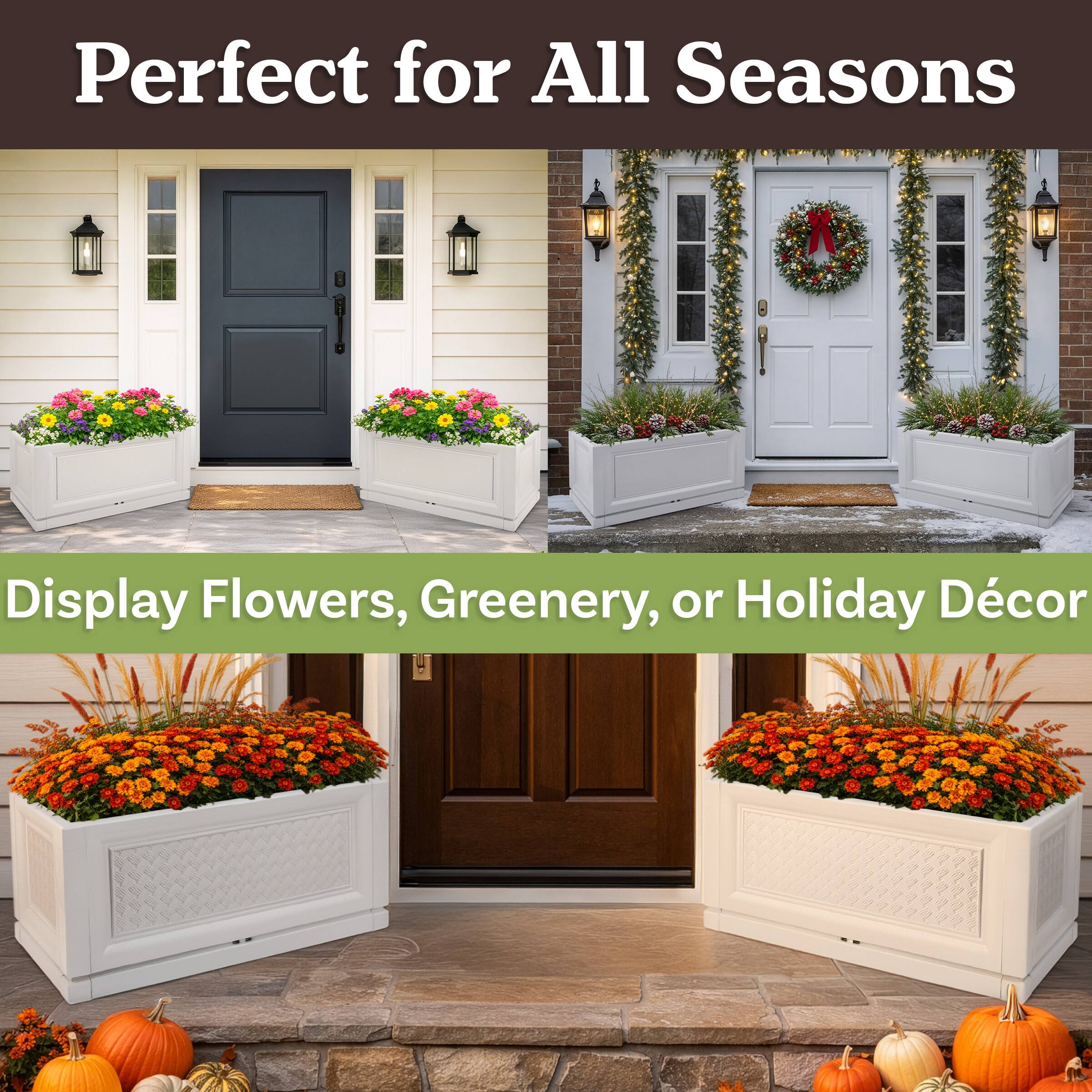 Perfect for All Seasons

Display Flowers, Greenery, or Holiday Décor