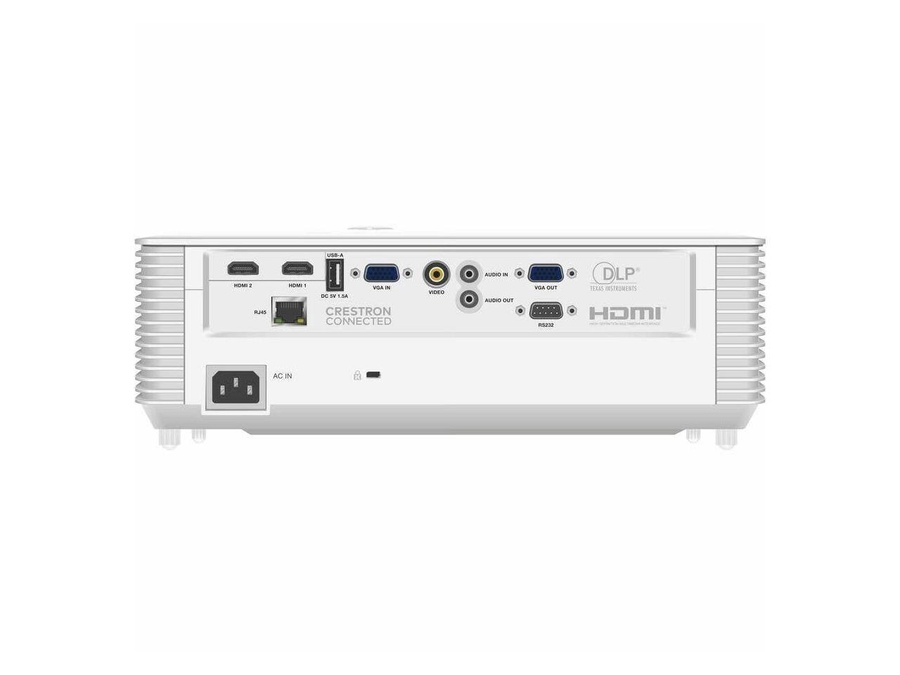 USI- FEM 1 nus F 1 mA - BO TH 1.54 CRESTRON CONNECTED VIEWO ALA IN ALENO UT VOA OUS RSEN DLP TEEAS INSTRUMENTS HOMI AC IN