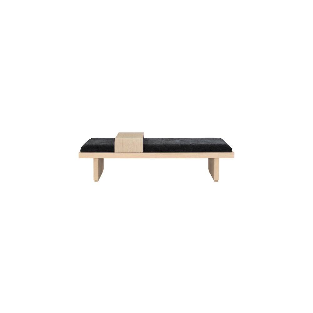 Alt View 3. Meridian Furniture - Arlington Black Chenille Fabric Bench - Black.
