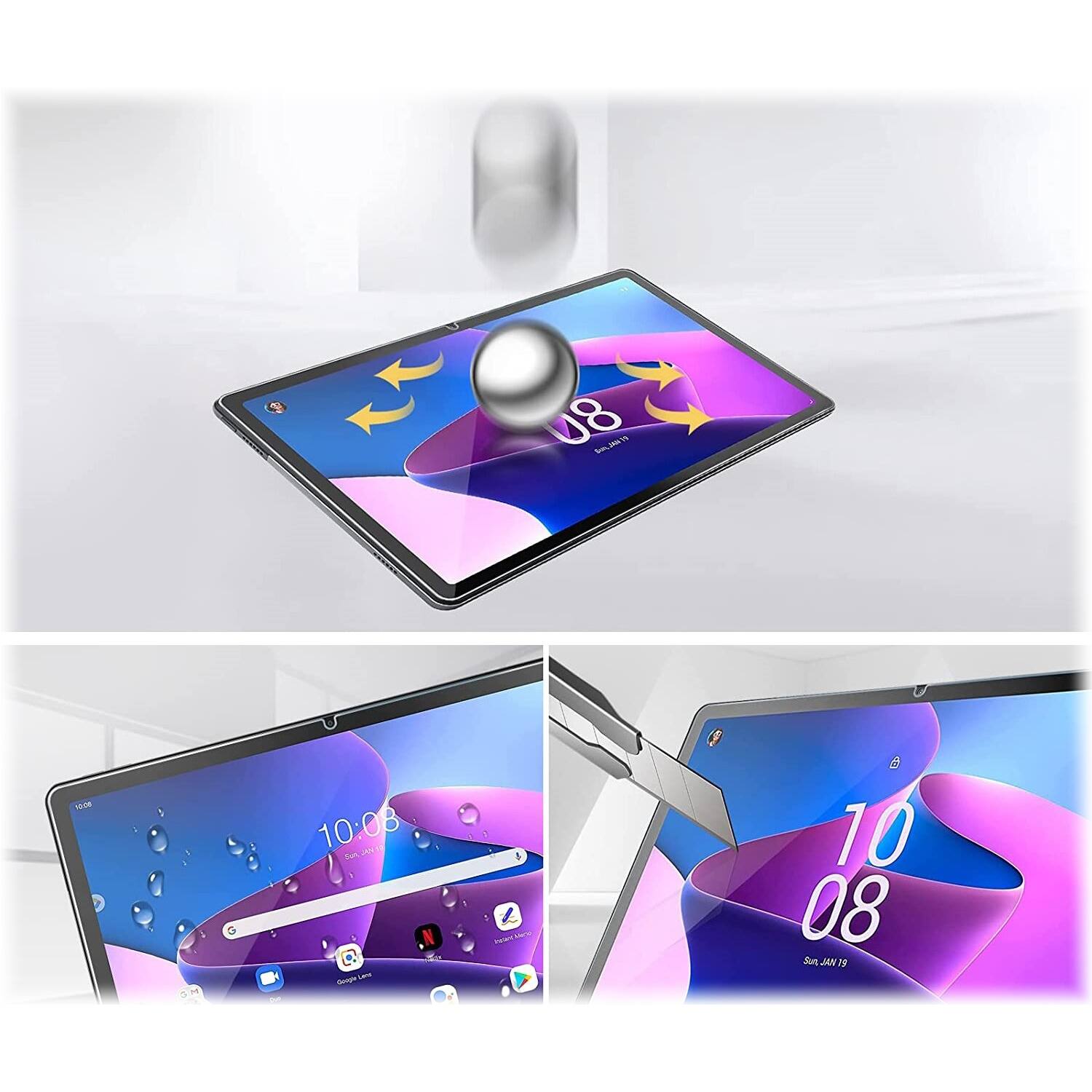 Alt View 12. SaharaCase - ZeroDamage Ultra Strong Tempered Glass Screen Protector for Lenovo Tab M10 Plus (3rd Gen) - Clear.