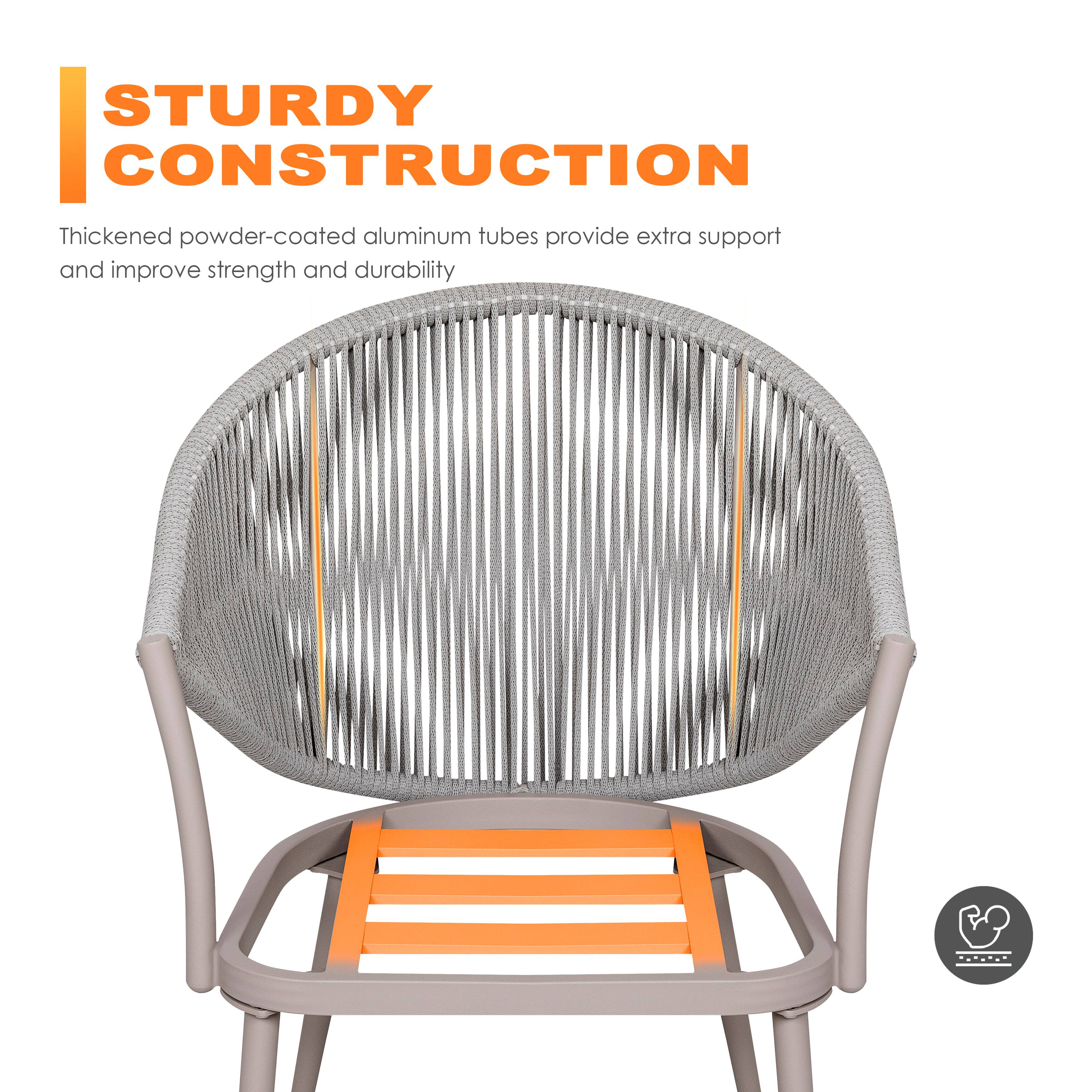 STURDY CONSTRUCTION

Thickened powder-coated aluminum tubes provide extra support and improve strength and durability.