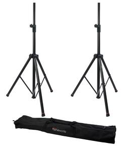 Gator Frameworks - Pair of Speaker Stands with Carry Bag - Black