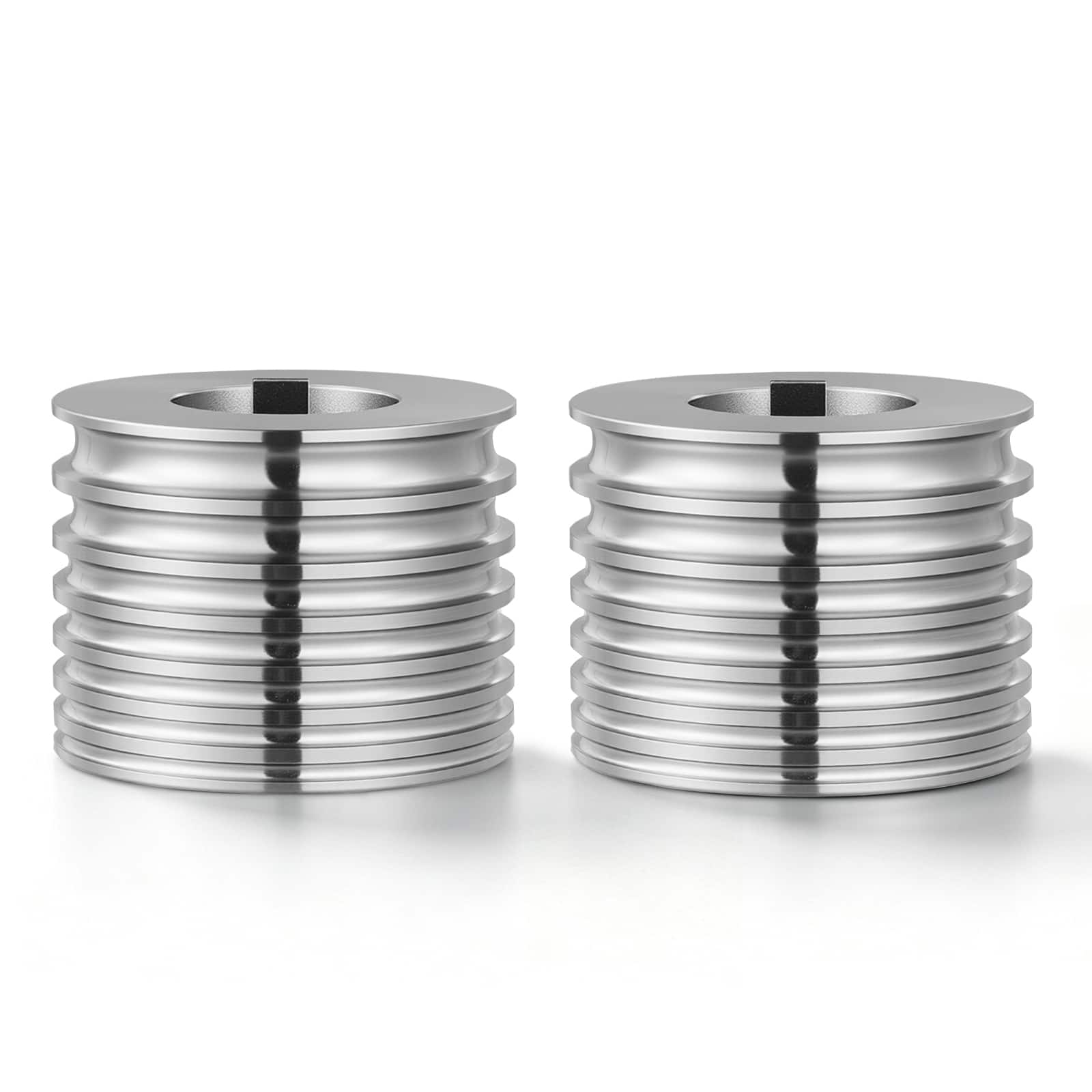 Front. VEVOR - Replacement Roller for Rolling Mill 7 Sizes Grooves 2 Oval Rollers, Jewelry DIY Tool Accessory Parts,Premium Alloy Steel - Silver.